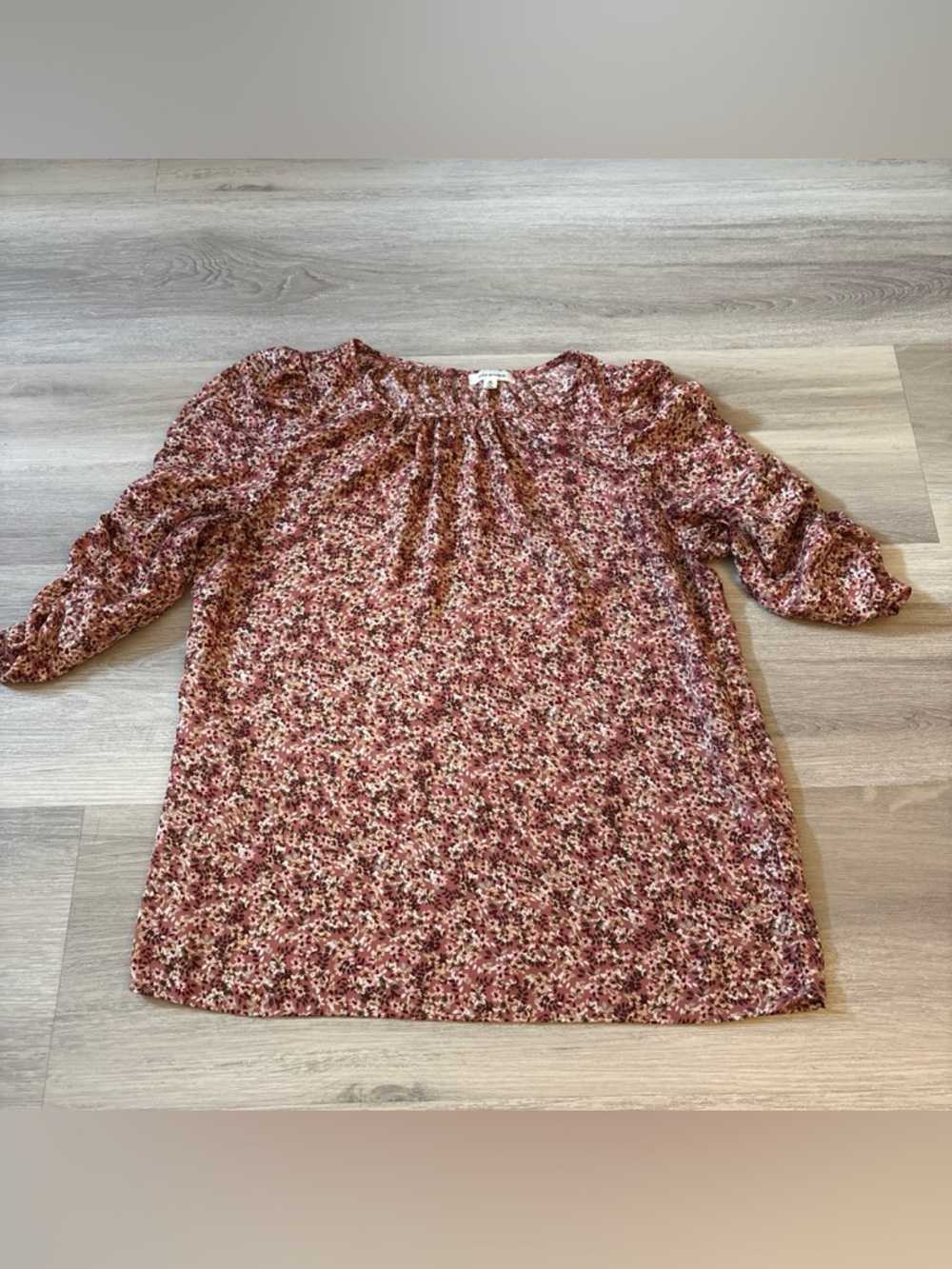 Pink Floral Peasant Dress